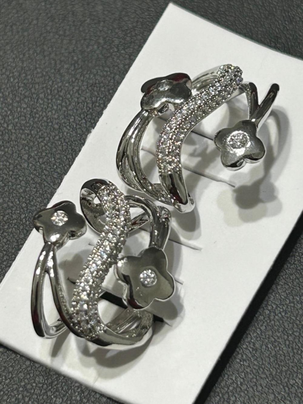 New white gold plated ear cuff earrings